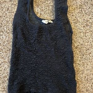 Navy Textured Women's Tank Top